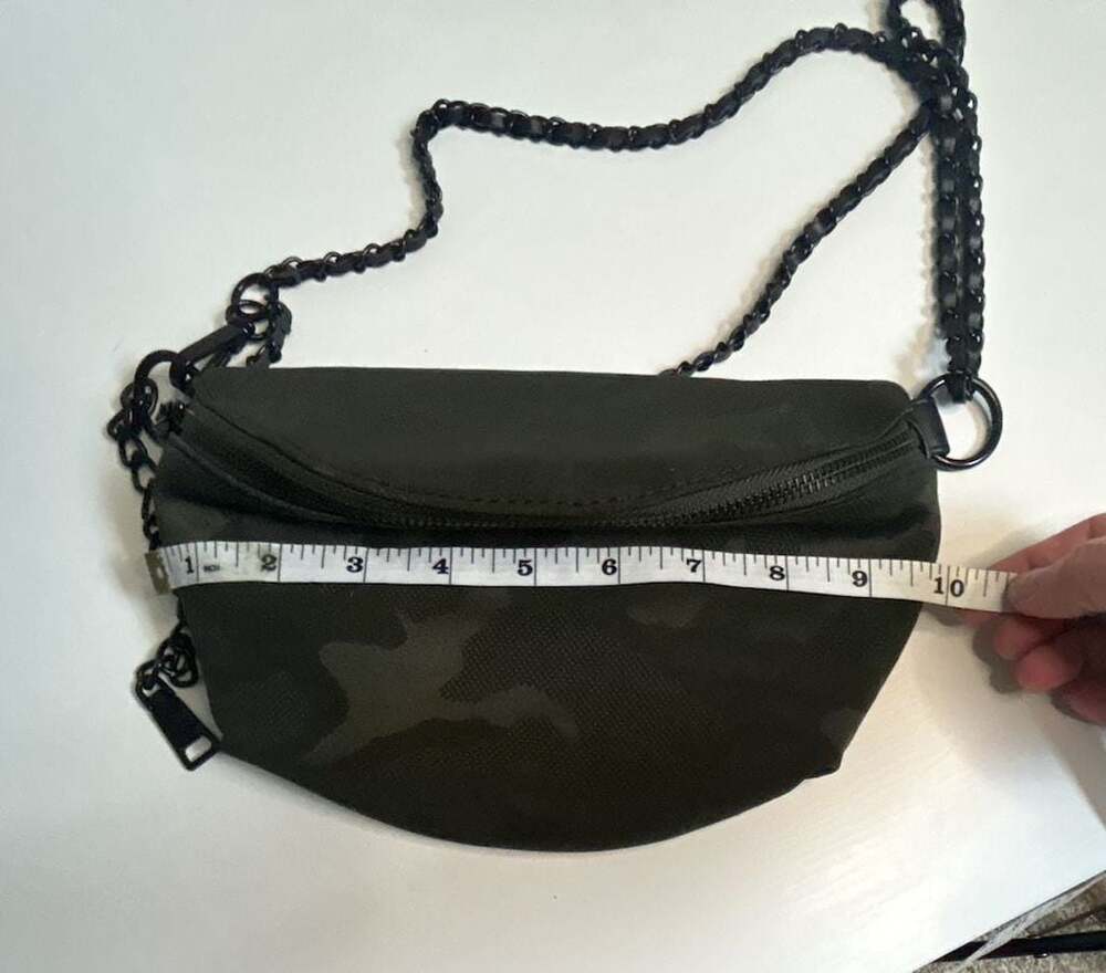 Steve Madden Camo Nylon Crossbody Sling Bag with Chain Strap - Picture 9 of 10